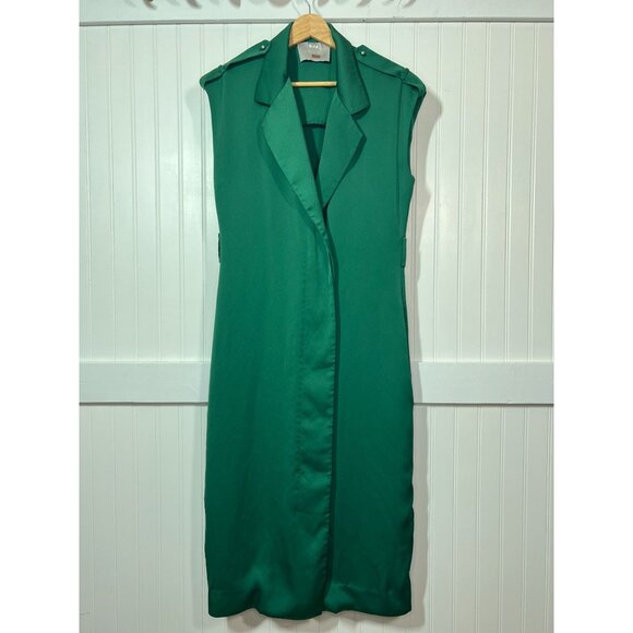 Jason Wu Green Sleeveless Concealed Double Breasted Button Front Dress Career - Picture 2 of 9